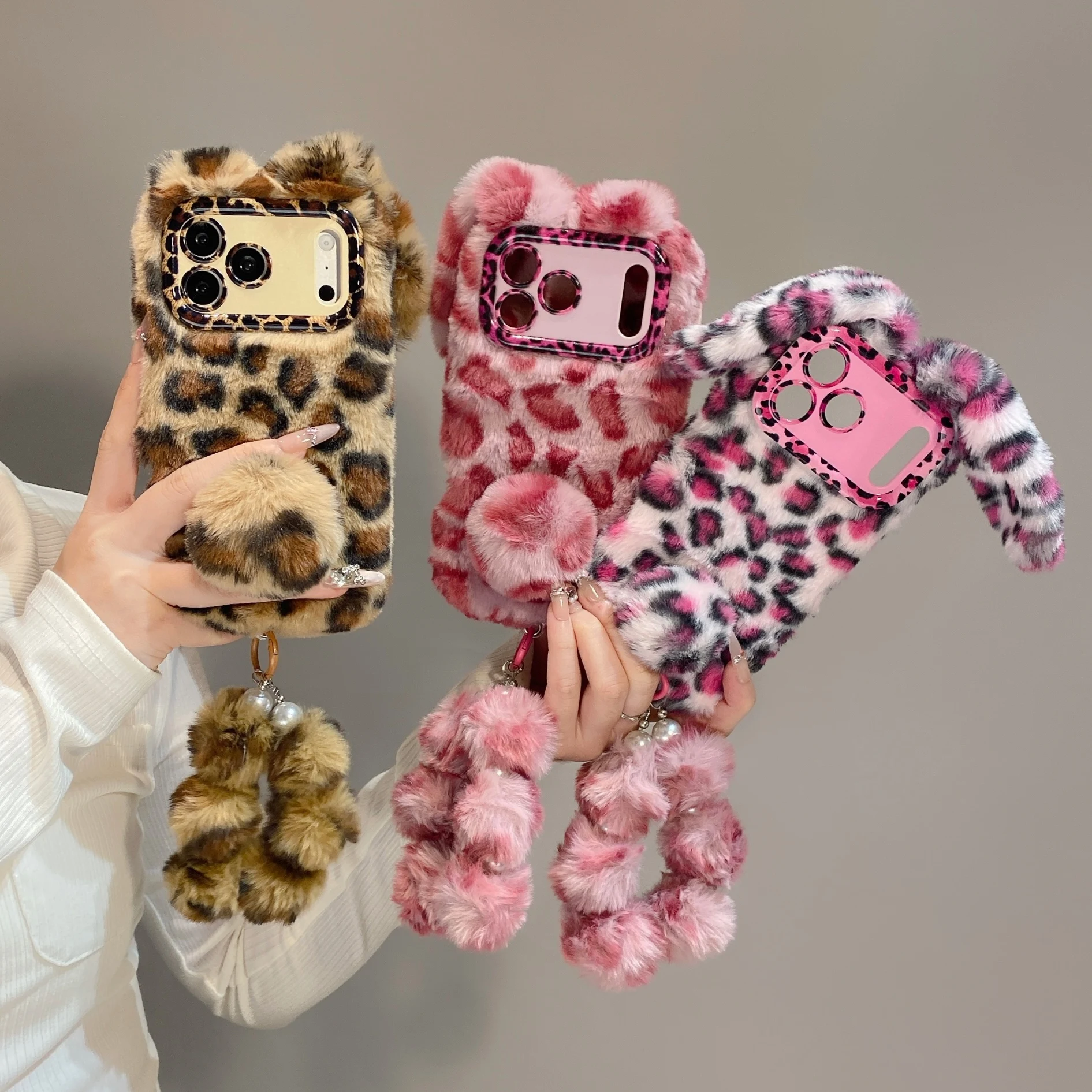 Phone Cases Europe - Casing Ponsel Bulu Lembut Motif Leopard