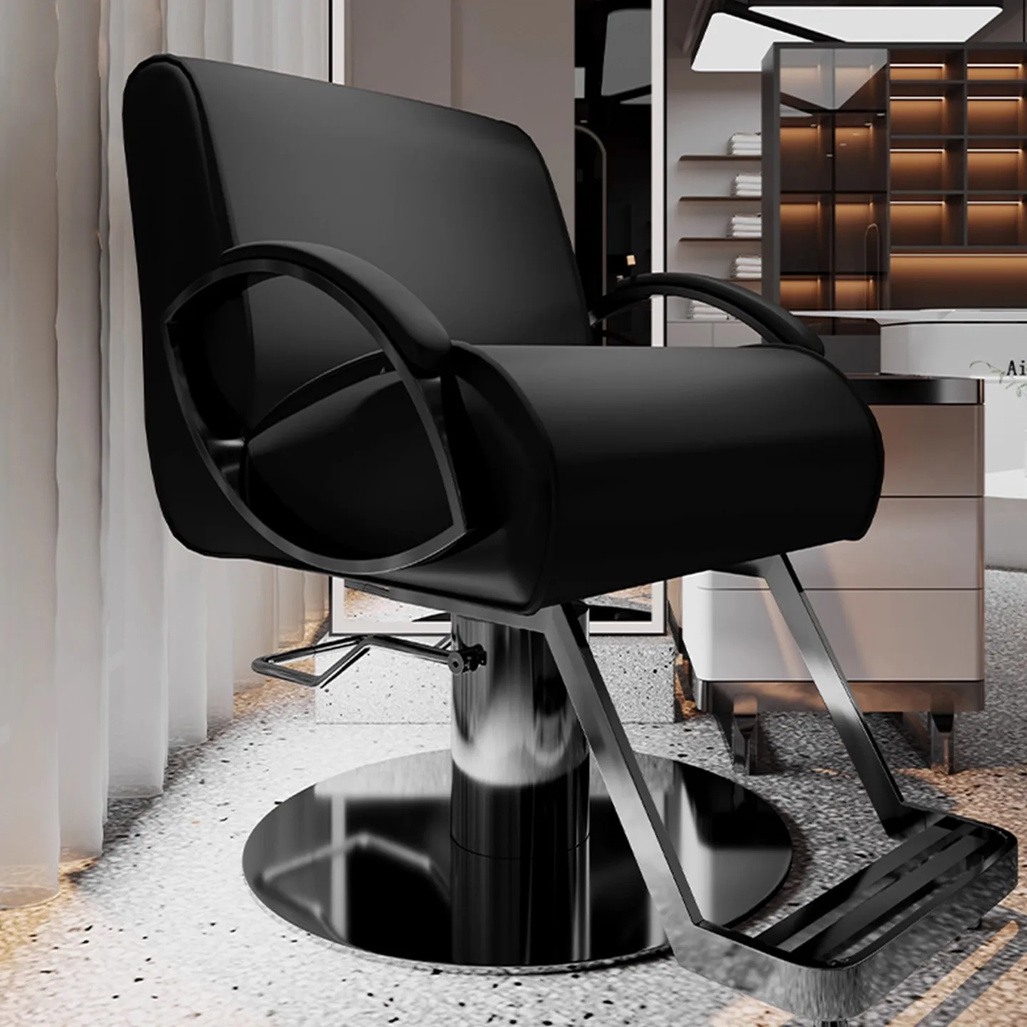 Light luxury Advanced Barber Shop Special Use Hairdressing Chair Online Celebrity Lifting lowering Design Haircut High End Chair