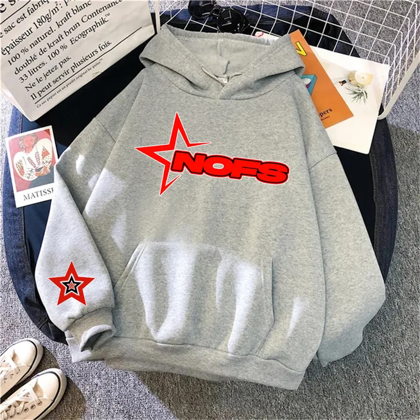 Fashion NOFS Printed Women Hoodies Hip Hop Fleece Woman Casual Male American Style Y2K Clothes Hoody Pullover Unisex Streetwear