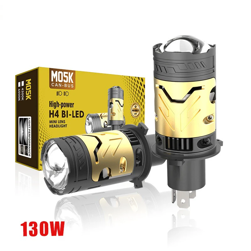 

HB2 H4 Bi LED Projector Lens Direct Plug LED Headlight Bulbs 12V 130W 6000K Hi Lo Beam for Car Light Retrofit