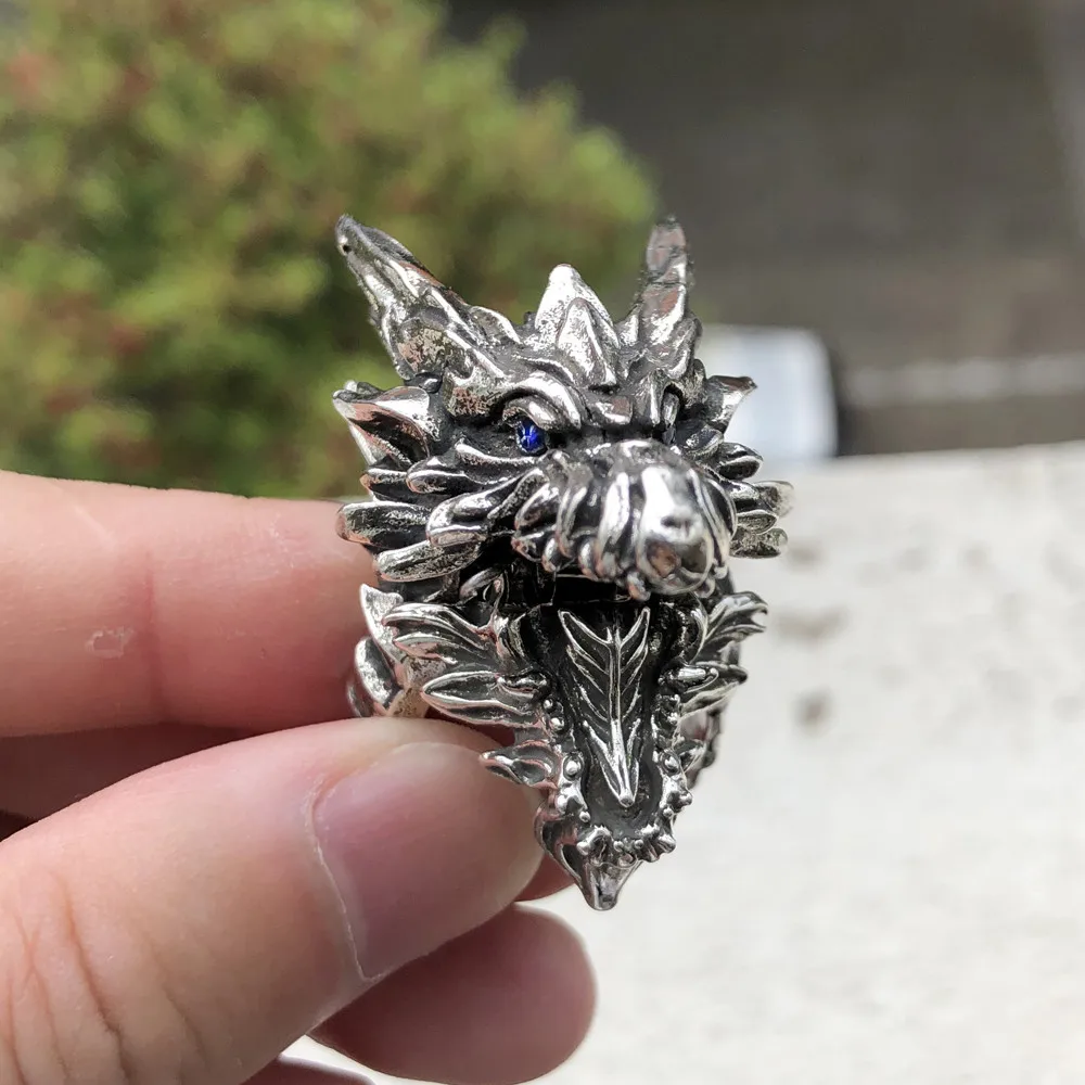 Vintage Dark Style Dragon Ring Creative Men Magic Punk Gothic Movable Mouth Rings Unique Gifts Collection Jewellery