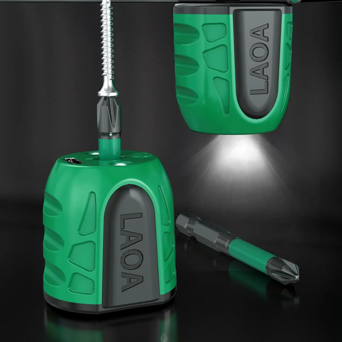 LAOA Electric Screwdriver Bit Magnetizer with Rechargeable LED Illuminator