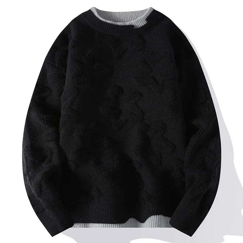 Nuovi Uomini di Modo O-Collo Maglioni Lavorati A Maglia Uomo Autunno Outwear Casual Maglioni Pullover di Qualità Maschile Allentato Pullover Abbigliamento 4XL