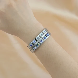 Edelstahl Hallow Hamiship Italienische Reize Armbänder, Perlenverbindungen, Star, Liebesaugen, Schmuck, geeignet für Frauengeschenk, neu, TZ003, 9mm, 2024 8 Hauptverkaufsstar Ninja Steel - №4