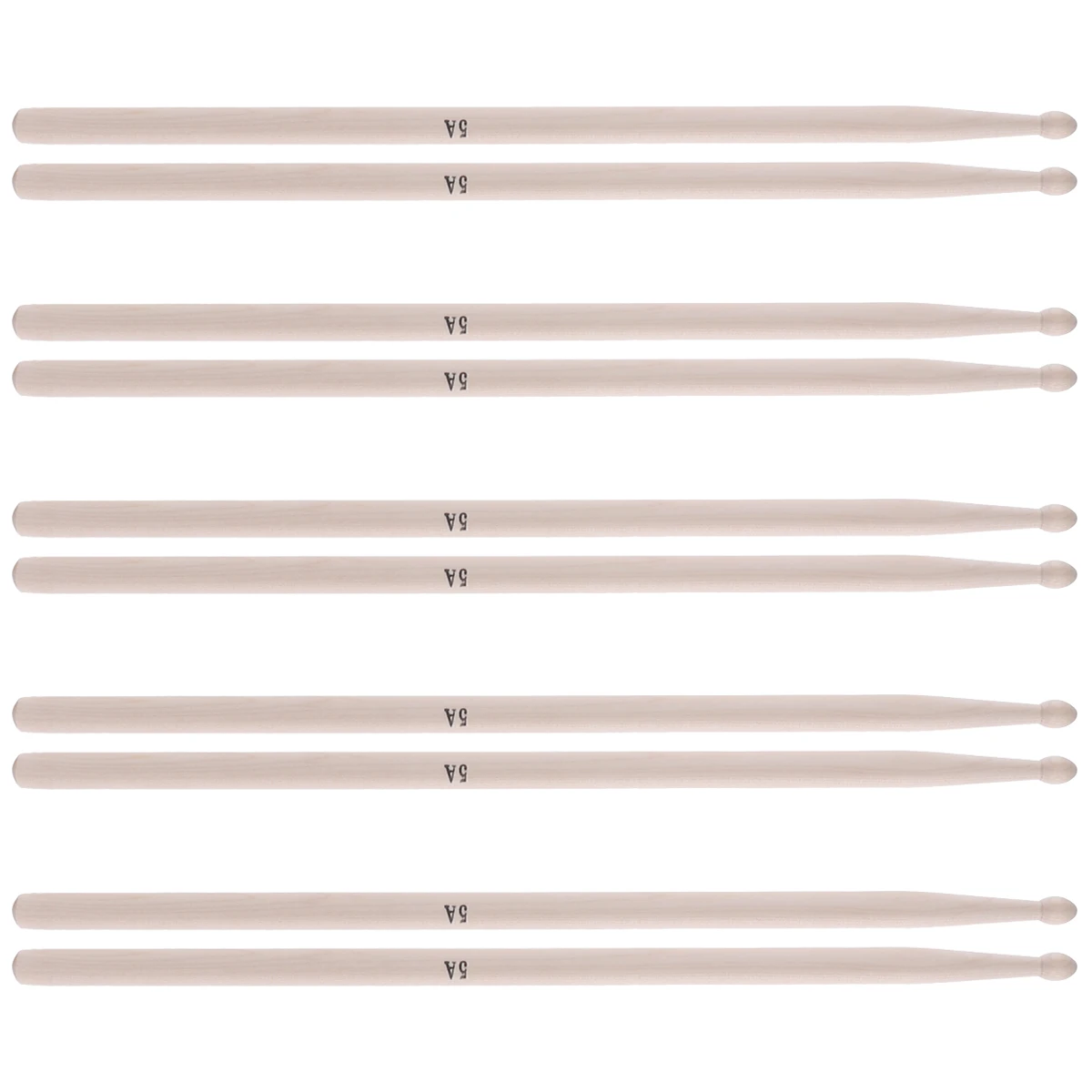 

5Pairs Drum Sticks 5a Maple Wood Professional Beginners Students Bands Practice Concerts Non-Slip Grip Maple Drum Sticks