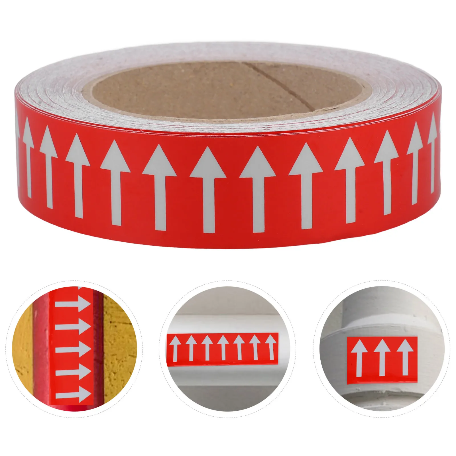 1 لفة الأنابيب بمناسبة ملصق مؤشر السهم العاكس للتوجيه الاتجاهي الصناعي لاصق السهم الملون الشارات الطابق