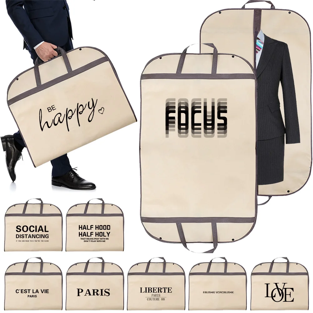 Garment Bags Clothes Dust Cover for Wedding Suit Coat Text Phrase Print Series  Home Wardrobe Clothing Organizer 2026