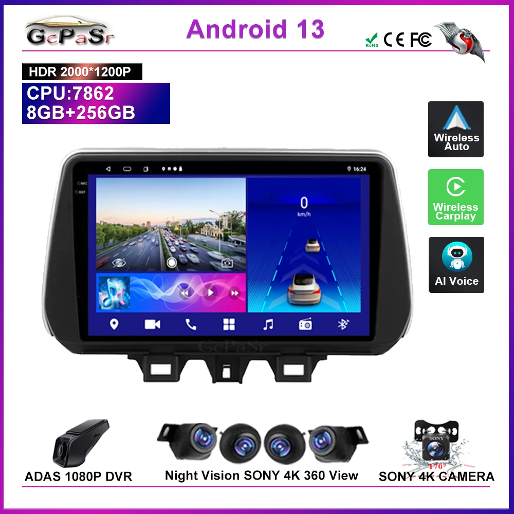 

Car Radio Android 13 For Hyundai Tucson IX35 2018 - 2021 Multimedia Player Stereo Navigation GPS WIFI RDS Carplay Auto Screen