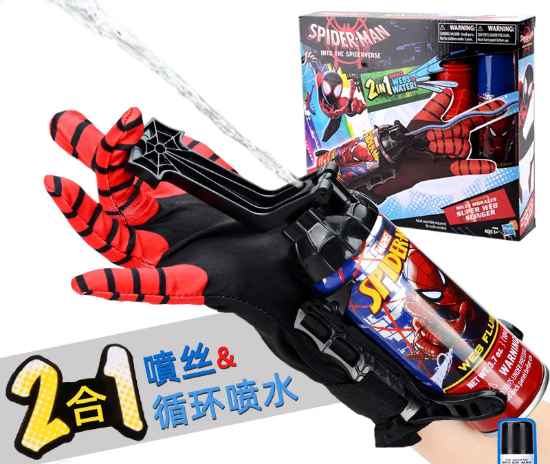 New Spider-Man Silk Spray Water Launcher Glove Action Figurine Desk Collectible Anime Model Toys Figures Gift