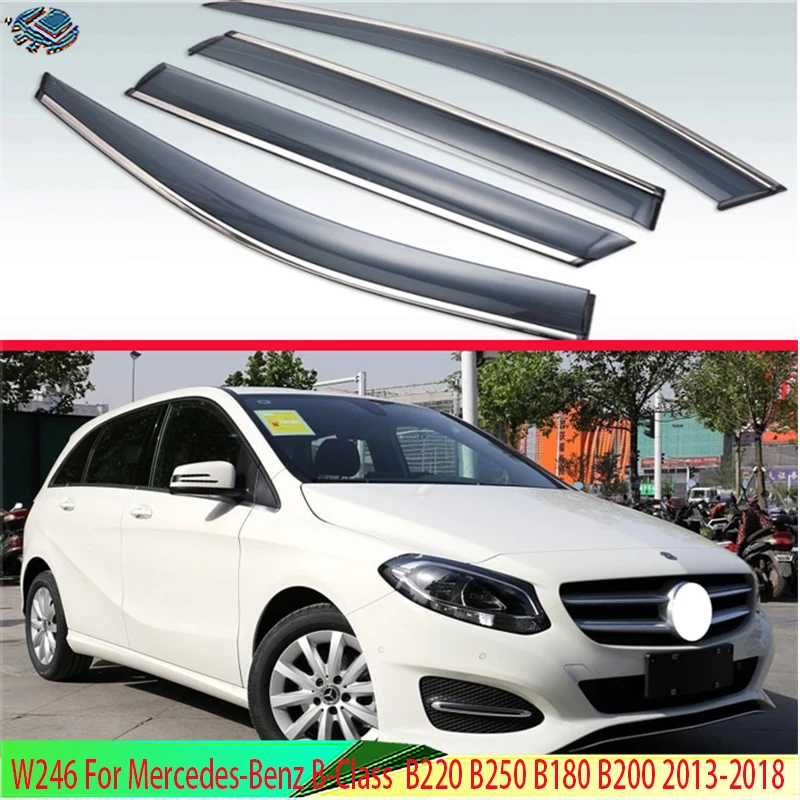 

W246 For Mercedes-Benz B-Class B220 B250 B180 B200 2013-2018 Car Side Windows Wind Deflectors Windshield Tinted Sun Visors 2015