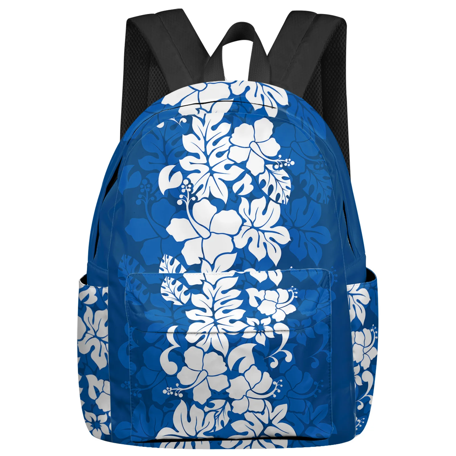 

Hawaiian Tropical Flower Blue Feminina Backpacks Teenagers Student School Bags Laptop Backpack Men Women Female Travel Mochila