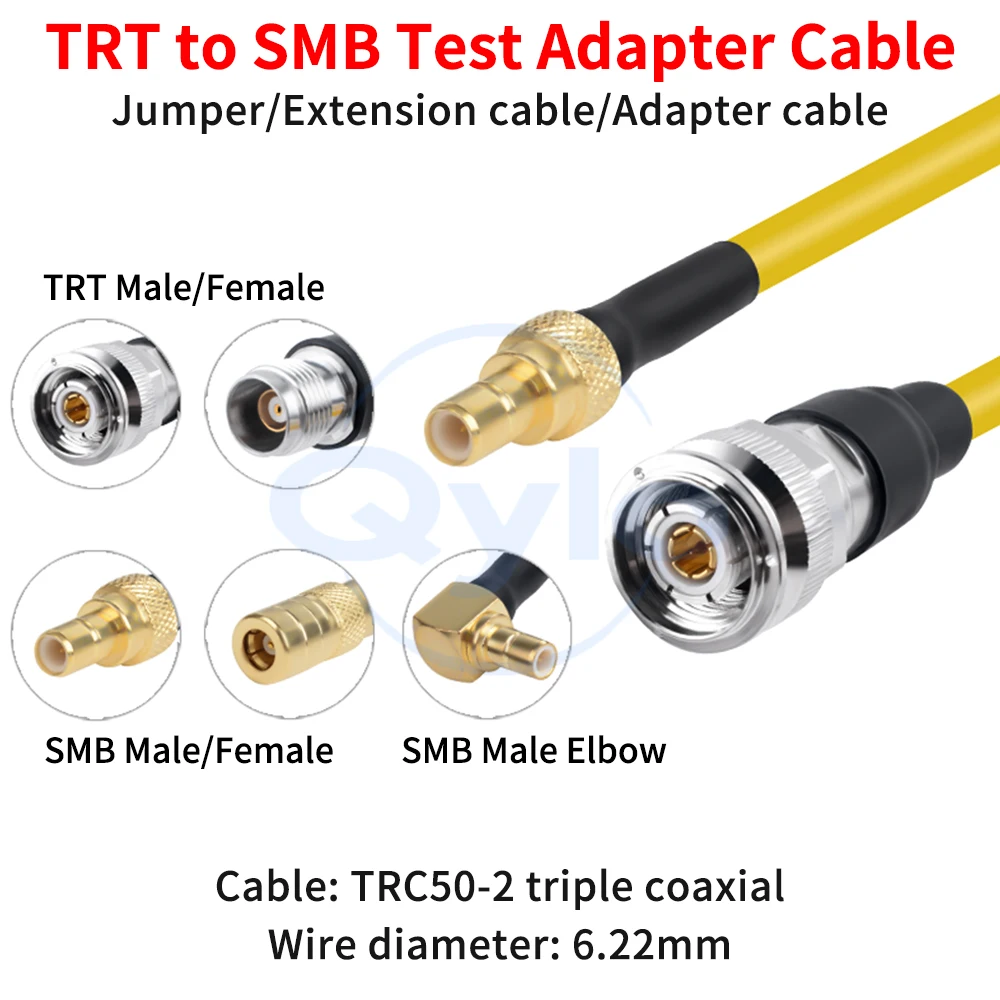 

TRT to SMB Triple Coaxial RF Test Adapter Cable TRT/SMB TRC50-2 Cable Low Noise TRT to SMB Cable (1 pcs)