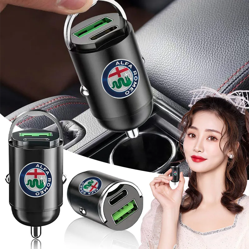 Micro Car Quick Charger Vehicle Cigarette Lighter Convert Plug For Alfa Romeo 147 156 Giulietta Giulia Mito Stelvio Brera Spider