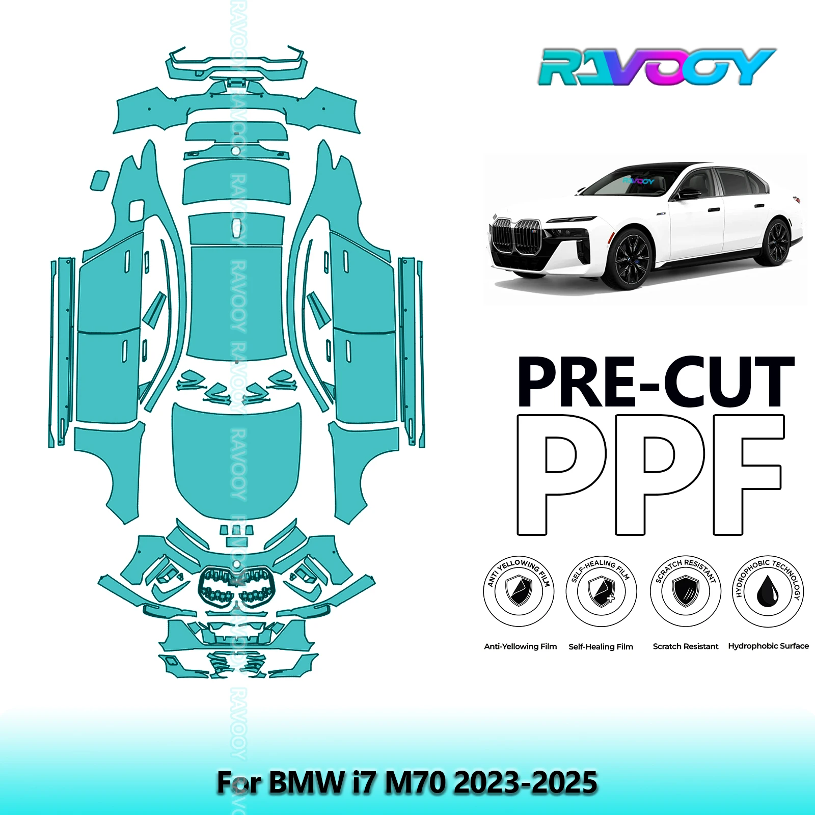 

Car Precut PPF Paint Protection Film Full Vehicle For BMW i7 M70 2023-2025