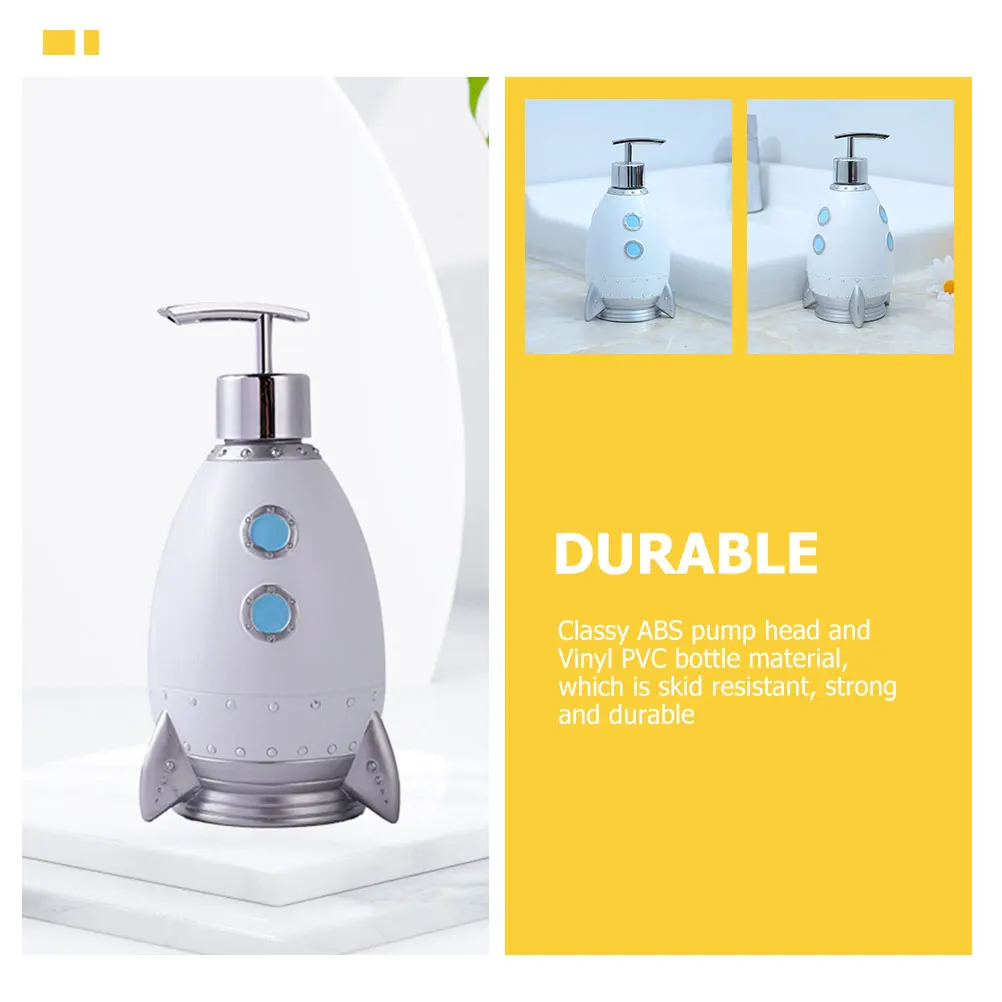 

Bathroom Rocket Shape Shampoo Bottle Refillable Liquid Soap Dispenser Pump Container for Hand Lotion Hand Soap Dispenser