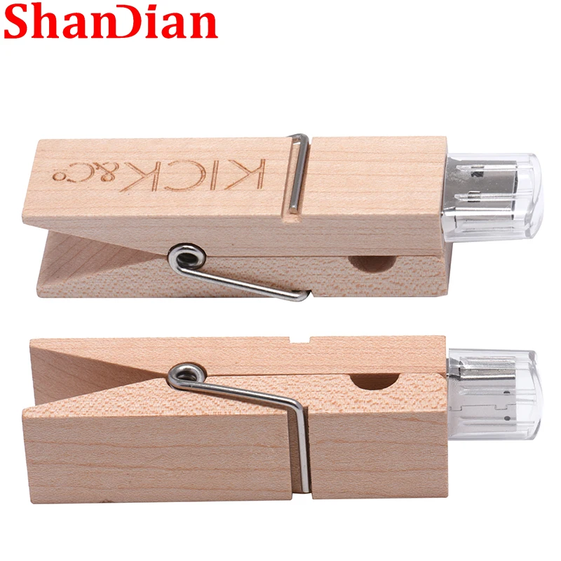 محرك أقراص فلاش بمشبك خشب 64 جيجابايت محرك أقراص قلم القيقب الطبيعي 32 جيجابايت شعار مجاني ذاكرة عصا 16 جيجابايت هدايا شخصية قرص U 8 جيجابايت 4 جيجابايت USB 2.0