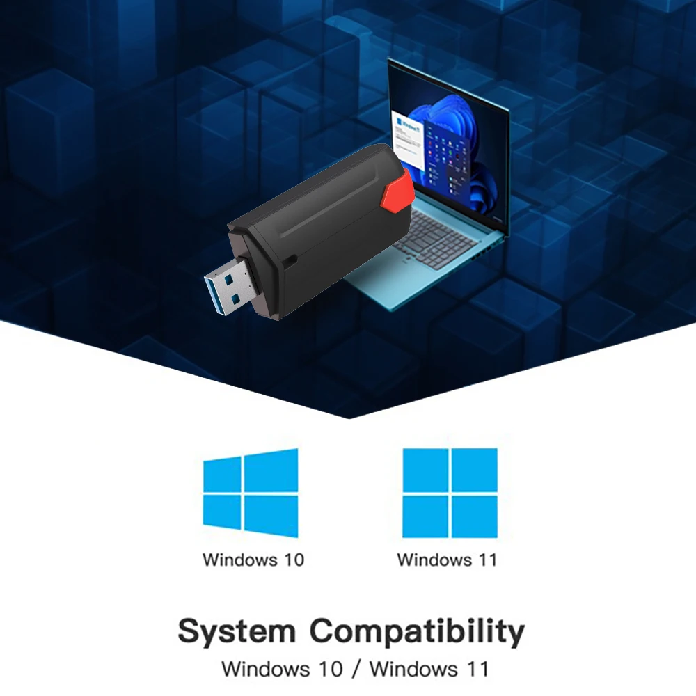 محول usb دونجل لأجهزة الكمبيوتر المحمول وسطح المكتب ، محول واي فاي ، ثنائي النطاق ، 5ghz ، 2.4ghz ، 802.11ac ، uax03 ، usb 3.0 ، ax1800