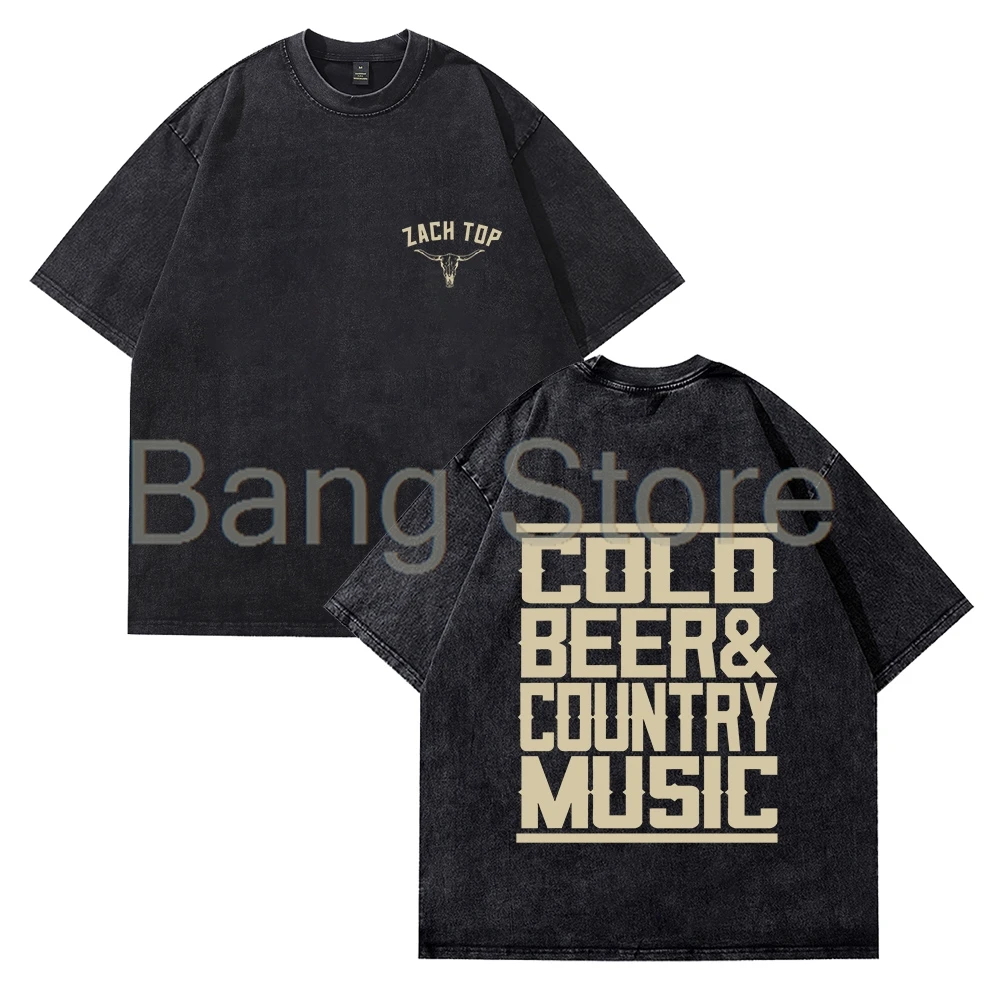 

Zach Top Cold Beer Washed Cotton Tee Unisex T-shirt Crewneck Short Sleeve Tops