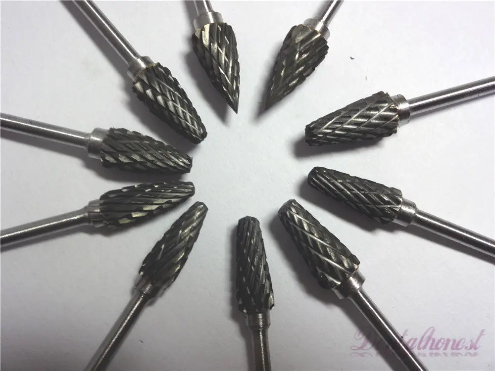 10 sztuk/1 zestaw stal wolframowa Dental Carbide Burs Dental Med Lab Bur Drill 2.35