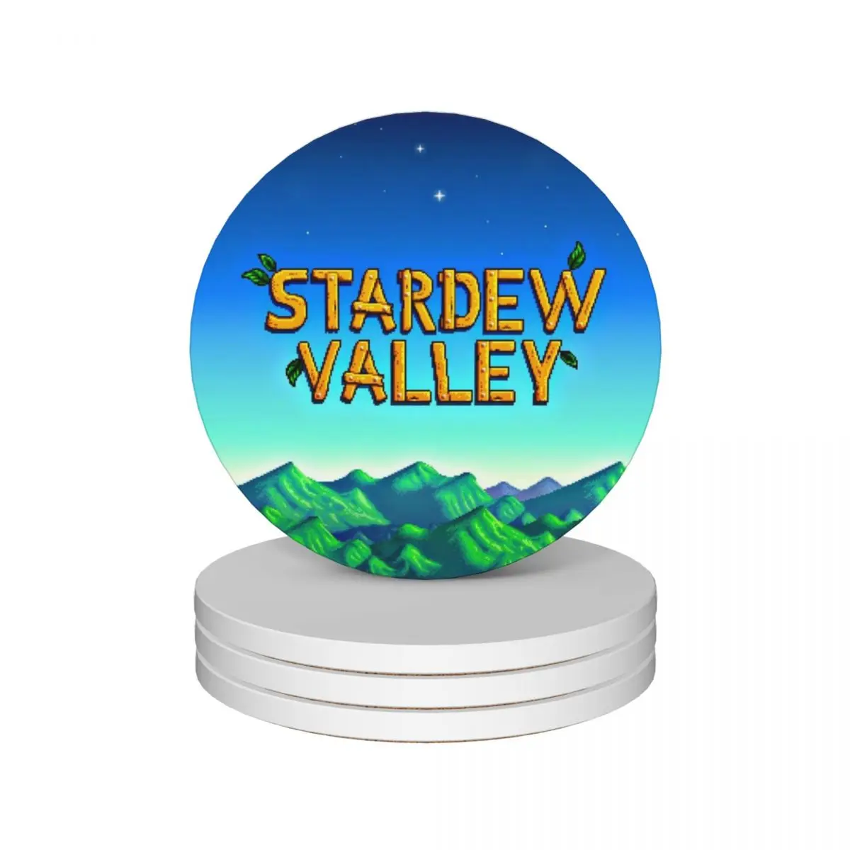 

Stardew valley title Ceramic Coasters (Set of 4) for coffee mugs mug mat funny original Coasters