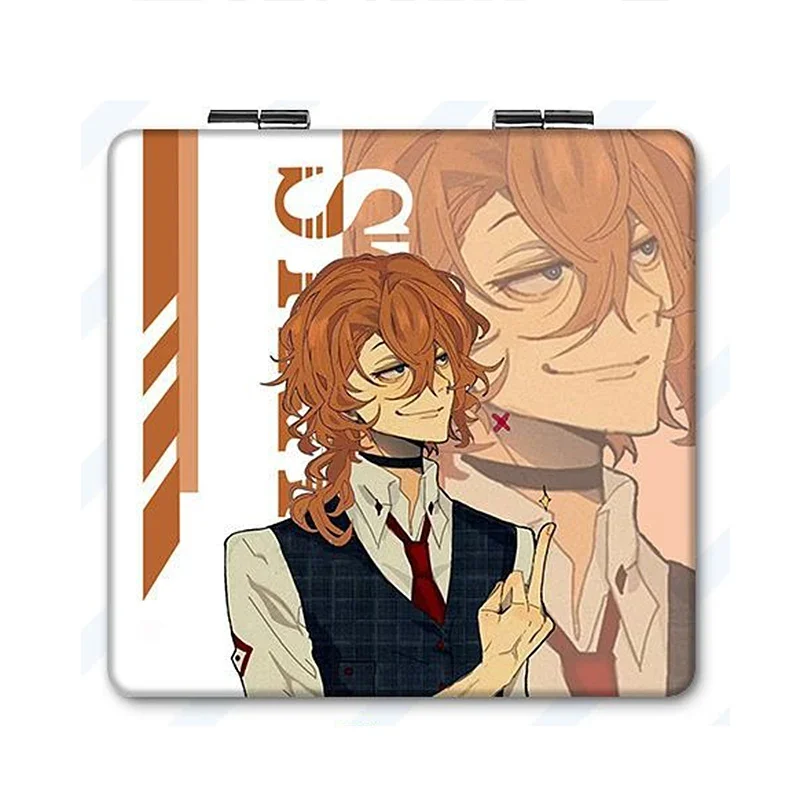 7 × 6 سم Bungo Bungou Stray Dogs، مرآة مكياج قابلة للطي على الوجهين، أنيمي لطيف، سفر محمول، صغير، بنات، مكبرة، مربعة