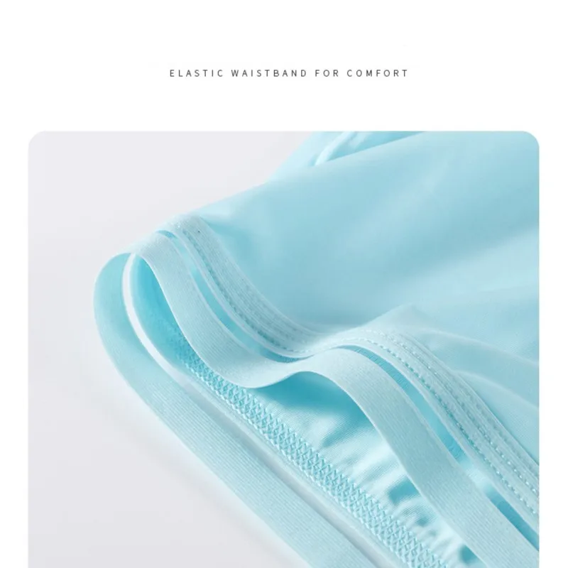 Мужское нижнее белье из ледяного шелка, сексуальные шорты-боксеры, бесшовные трусы с низкой посадкой, дышащие, удобные, Ropa Interior Comoda