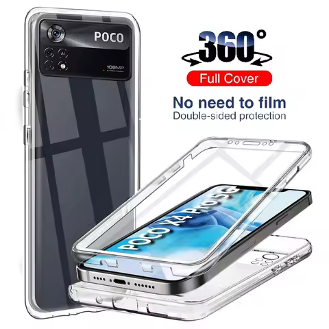 360 Full Body Camera Protective Phone Cover for Xiaomi Poco X7 X6 Pro C75 C65 X5 X3 NFC F3 M3 Pro PET Glass Shockproof Case