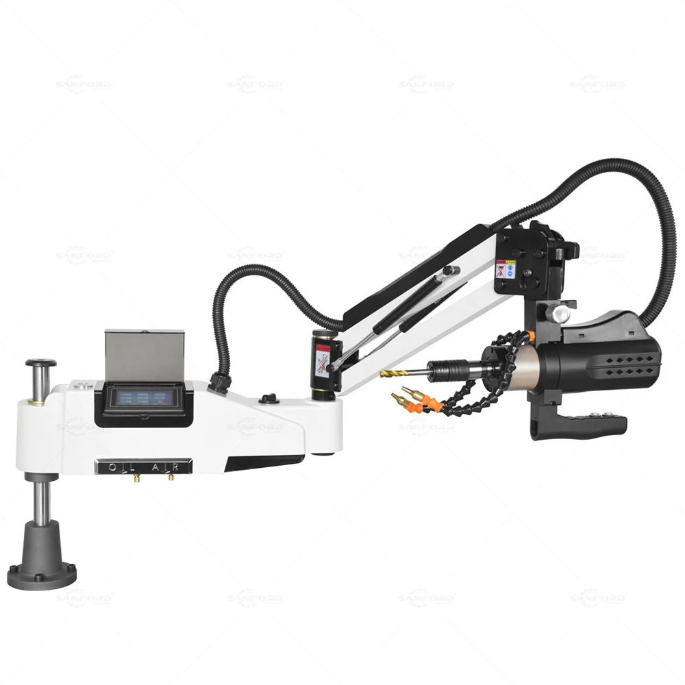 High precision M3-M16 electric soft arm thread nut drilling machine with servo automatic oil injection and air blowing