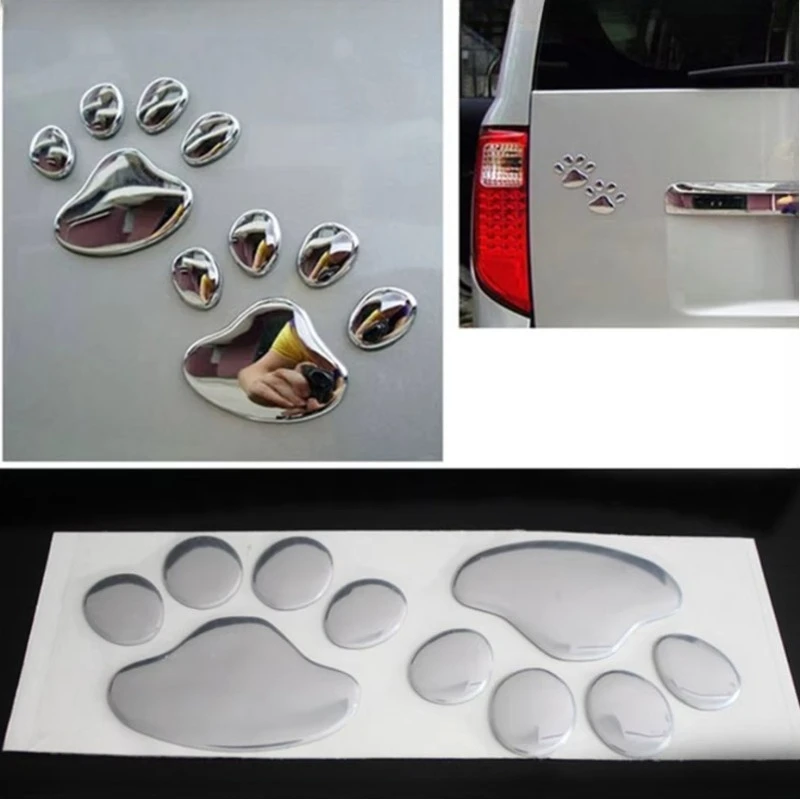 

2 шт. автоаксессуары, автомобильная наклейка, крутой дизайн, лапа 3D, животное, собака, кошка, след, наклейка, автомобильная наклейка из ПВХ, автомобильная наклейка