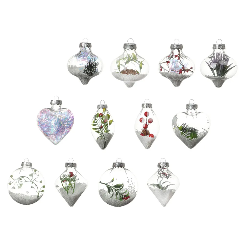 

12 Pcs Decorative Pendant Plastic Ball Ornaments Christmas Tree Clear Balls Pet