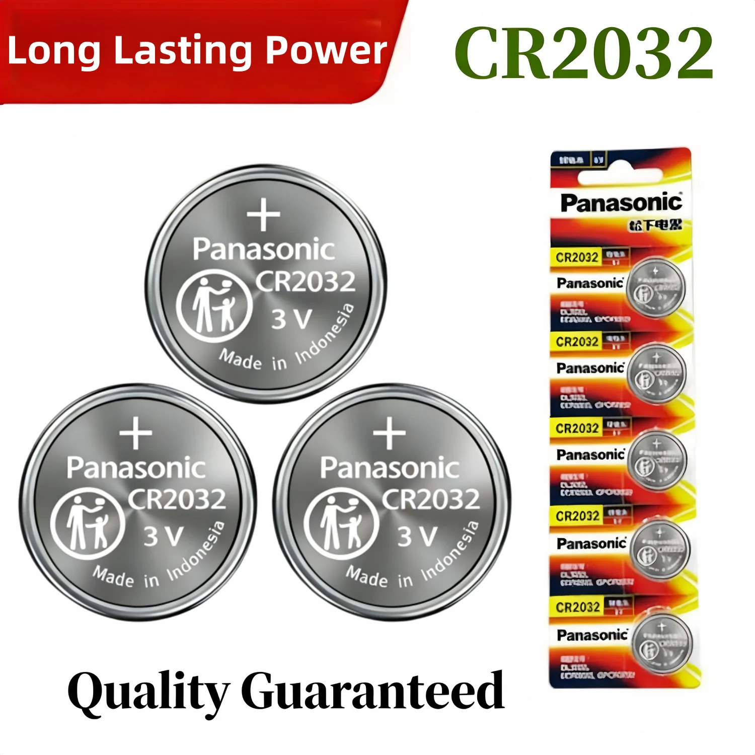 

Original Panasonic CR2032 3V Lithium Button Coin Cell Battery CR 2032 5-50Pcs for Remote Control Watch Clock Calculator Toys