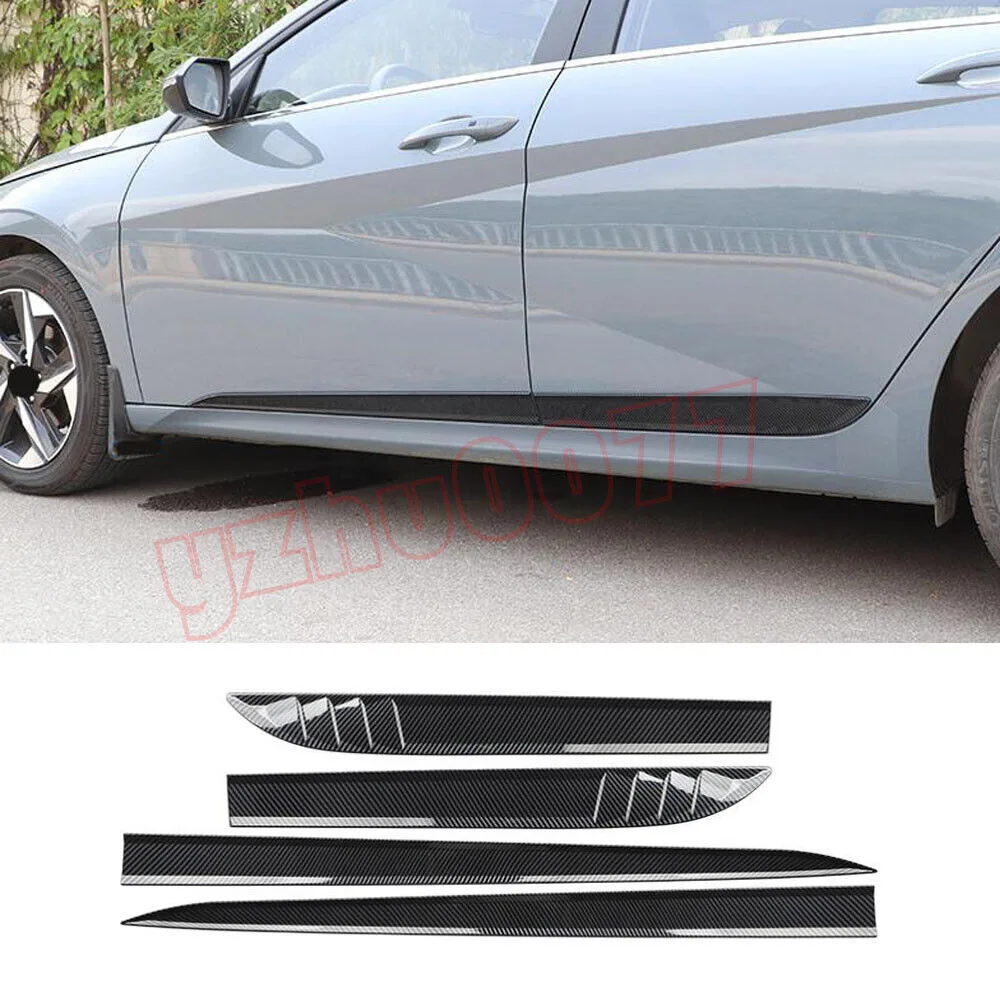 2021-2022 For Hyundai Elantra ABS Carbon Fiber Side Body Door Molding Cover Trim