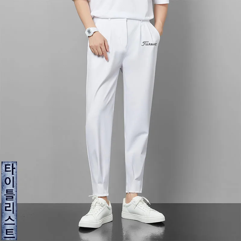 

남성 골프바지 Chaopai Fashion Suit Pants Summer Men's Golf Wear 2024 High Quality Golf Pants Korean Golf Clothing Men's Casual Pants