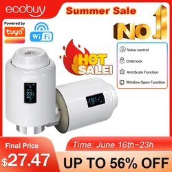 Tuya Wifi Thermostat Thermostatic Head Radiator Valve Smart Valve Actuator Heating Temperature Controller Alexa Google Home