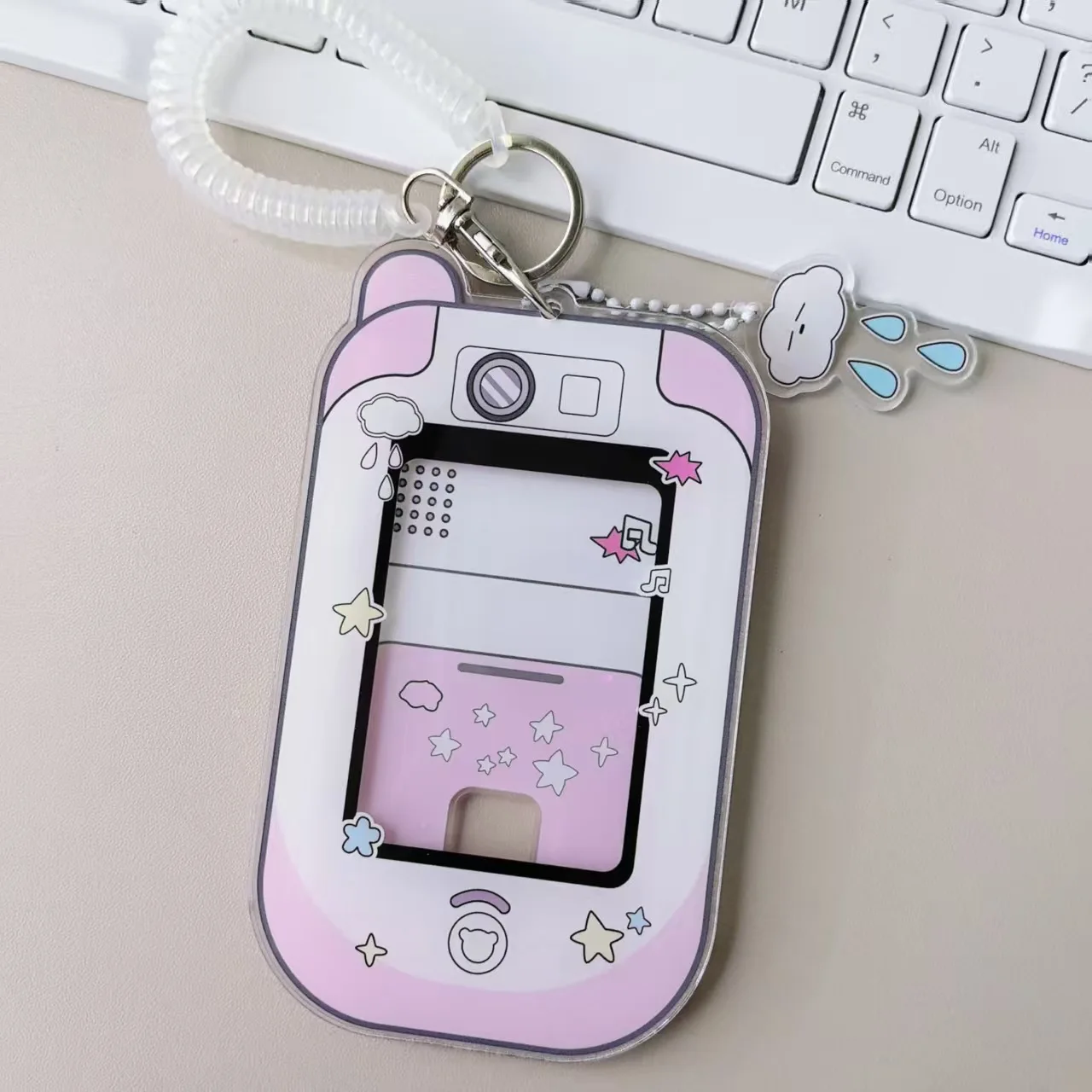 Cartoon-Handykamera-Acryl-3-Zoll-DIY-Kartenhalter, Fotokartenständer, Kartenetui, Desktop-Display-Schutz