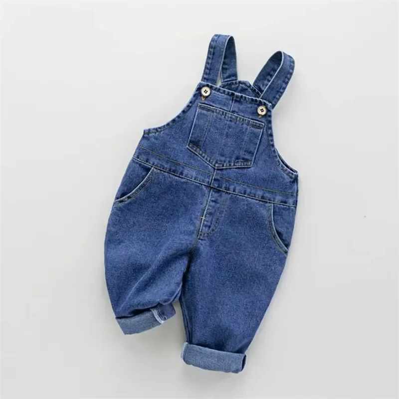 Neue Kinder-Jeans-Latzhosen für Jungen und Mädchen, Lässige Denim-Overalls für Frühling und Herbst, Modische und Bequeme Baby-Jeans in Hoher Qualität