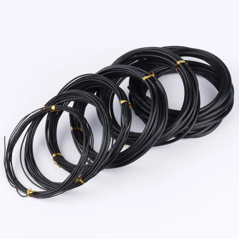 Total 5m (Black) Bonsai Wire Anodized Aluminum Bonsai Training Wire, 5 Sizes (1.0mm, 1.5mm, 2.0mm, 2.5mm, 3mm) For Plant Shapes