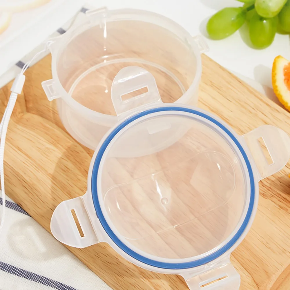 Caja de Plástico Resistente para Conservación de Frutas, Transparente con Tapa, Caja de Almacenamiento de Manzanas, Multiusos, Reutilizable, Circular, Sellada, para Refrigerador