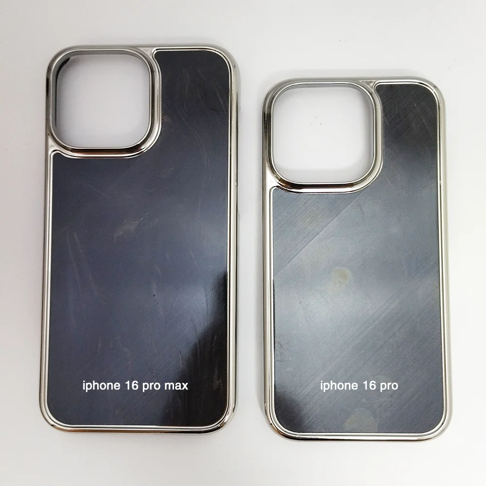 

Полный корпус ПК с внешней канавкой, чехол с большим отверстием для камеры, гальванический серебряный чехол для телефона для iphone 16, 17 серии