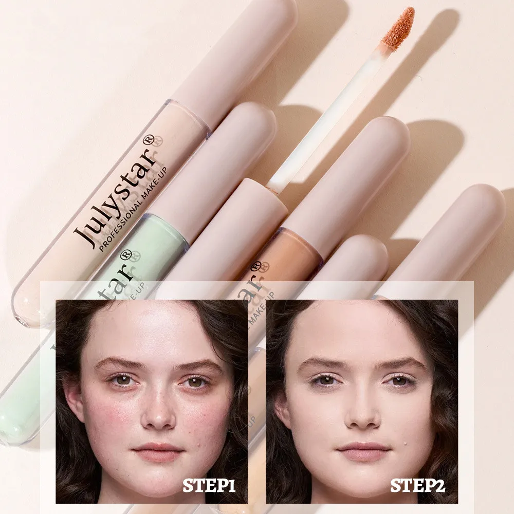 Natural Brightening Liquid Concealer Stick, Impermeável duradoura rosto contorno cosmético, Cover Spot Acne Dark Circles, 6 cores