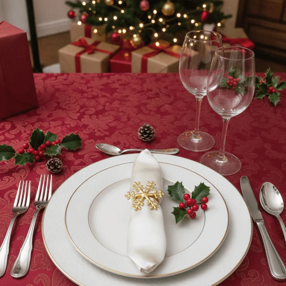 6PCS Gold/Silver Christmas Snowflake Napkin Ring Reusable Metal Xmas Napkin Holder Festival Electroplating Napkin Buckle Wedding