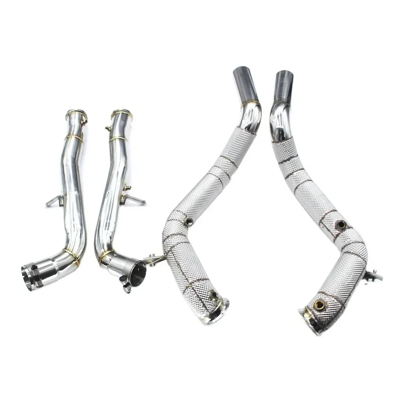 Section High flow Pipes branch downpipe Exhaust Pipe with for Benz G500 G550 G63 W464 4.0T