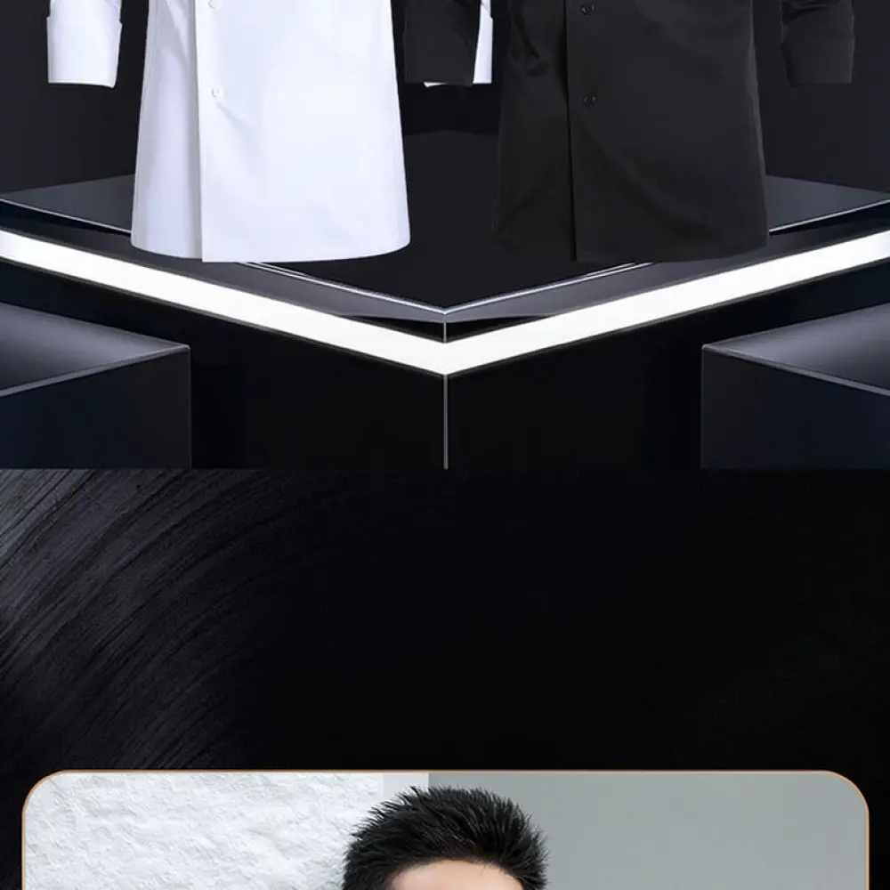 Kitchen Uniform Chef Jacket Unisex Waterproof Elastic Breathable Apparel For Cooking Hotel Restaurant Bakery Work Wear