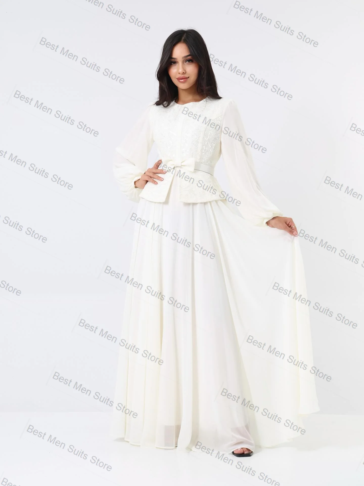 White Women Suit Skirt Set 2 Pcs Belt Blazer+Prom Dress Formal Office Jacket Customized Wedding Tuxedos Cotton Party Coat