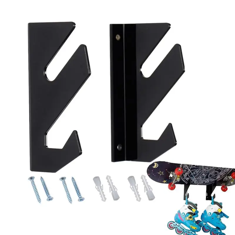 Skateboard Wall Mount Acrylic Ski Holder Wall Mount Skateboard Racks With Hooks Skateboard Bracket Rack Multifunctional Display