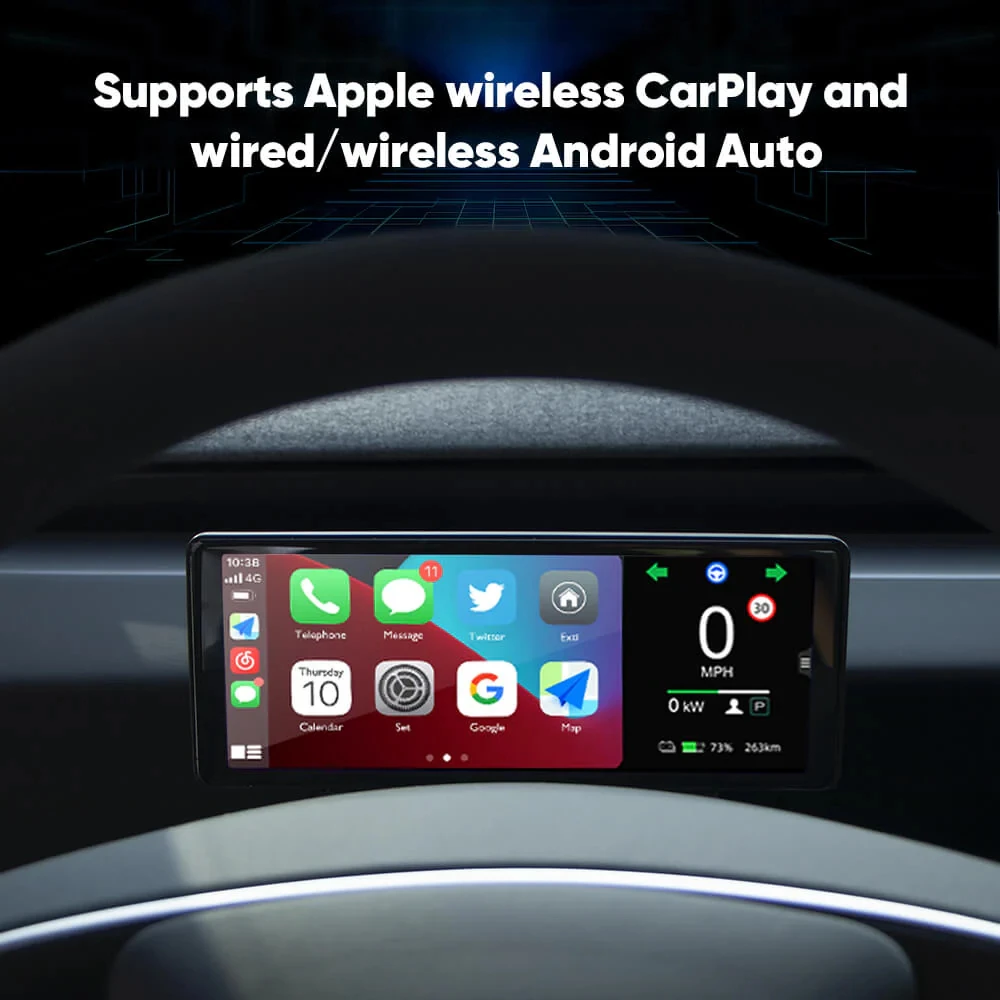 

F62 Plus 6.2inch Linux System Dashboard Screen for Model 3 Highland Instrument Cluster Support front camera blind spot display