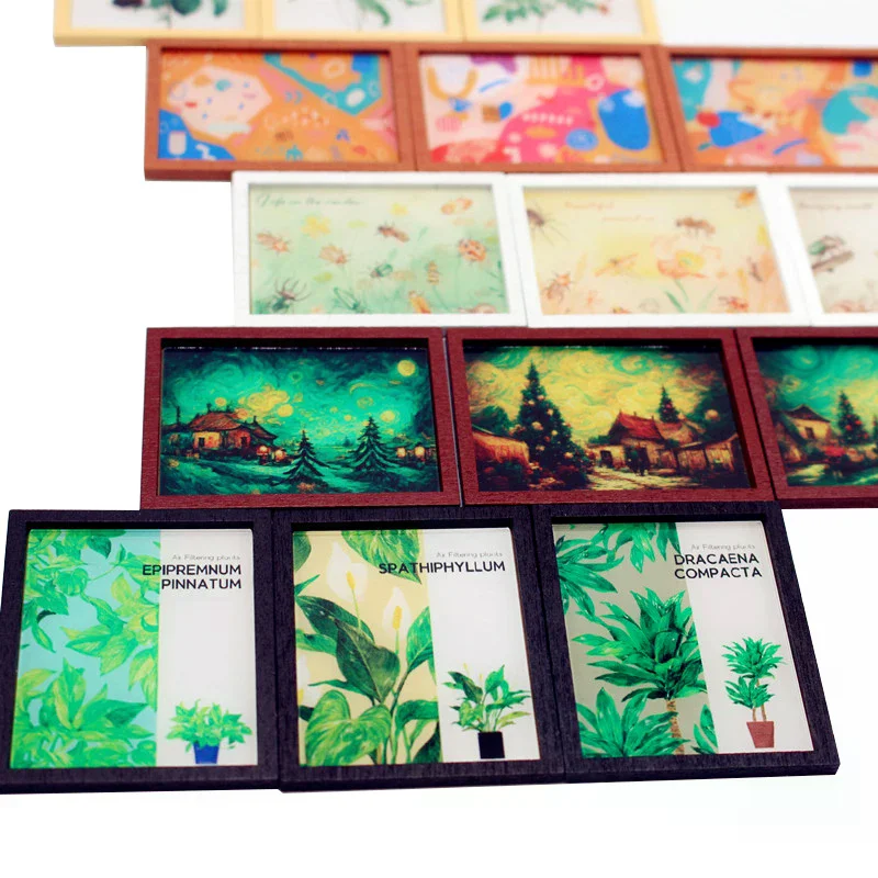 3 Teile/satz Puppenhaus Mini Modernen Stil Illustration Abstrakte Wandbild DIY Mini Möbel Modell Set Spielzeug Wohnzimmer Szene Zubehör