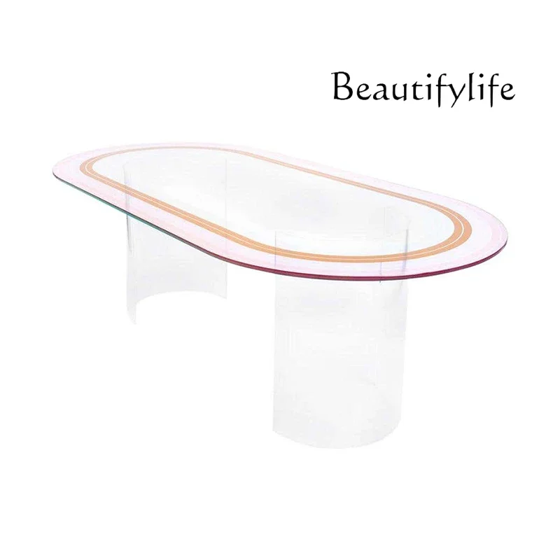 Si Nordic Modern Creative Designer Living Room Exhibition Hall Art Geometry Round Acrylic Table