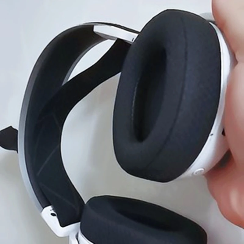 2 قطع وسادات الأذن بولي Leather الجلود أو القماش نوع بطانة للأذن وسادة بطانة للأذن ل SteelSeries Arctis 1 3 5 7 9 9X برو سماعات الألعاب