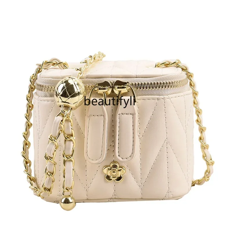 zqMini Bag Women's Special-Interest Design Summer Chain Shoulder Messenger Bag Bucket Bag